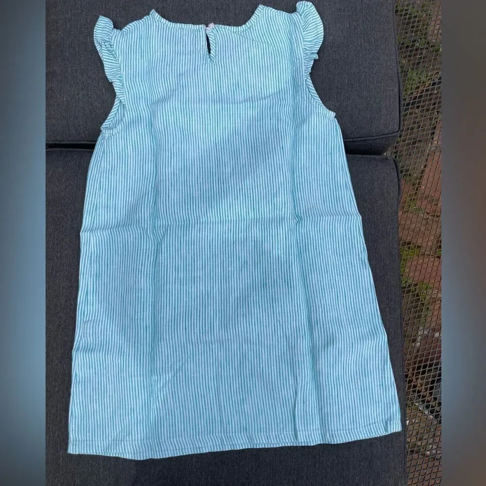 Vilebrequin Striped Sleeveless Dress with Embroidered Detail Size 6